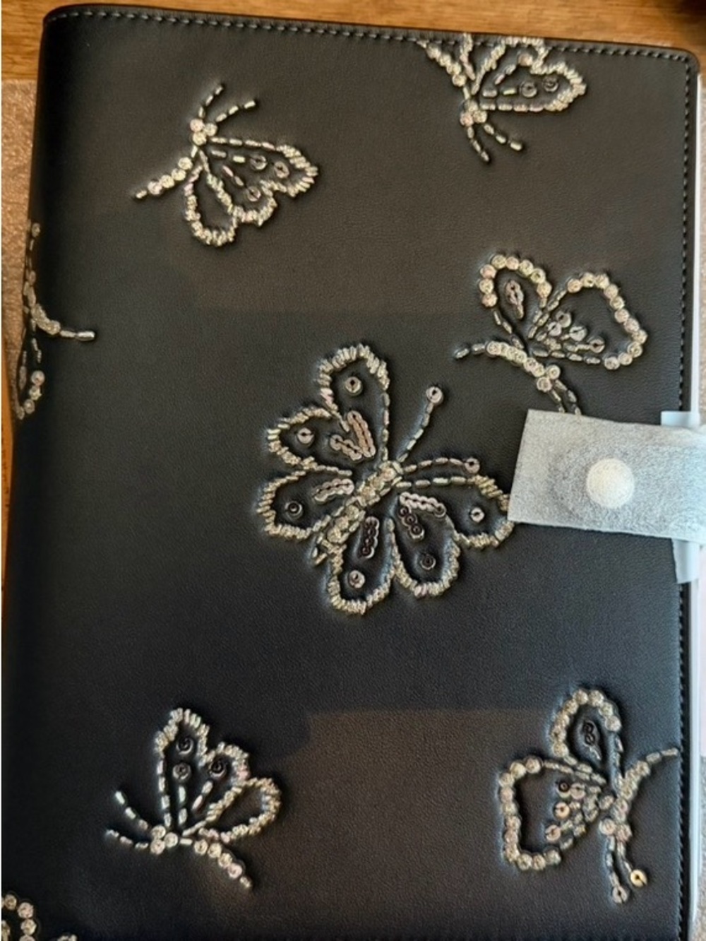 Notebook w/ Embroidered Butterfly Print BNWT